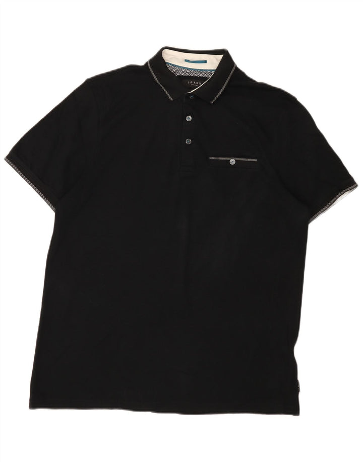 Ted Baker Mens Polo Shirt Size 3 Medium Black Cotton