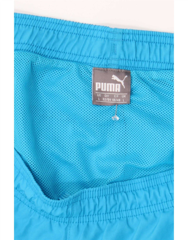 Puma Mens Graphic Swimming Shorts Large Blue Polyester