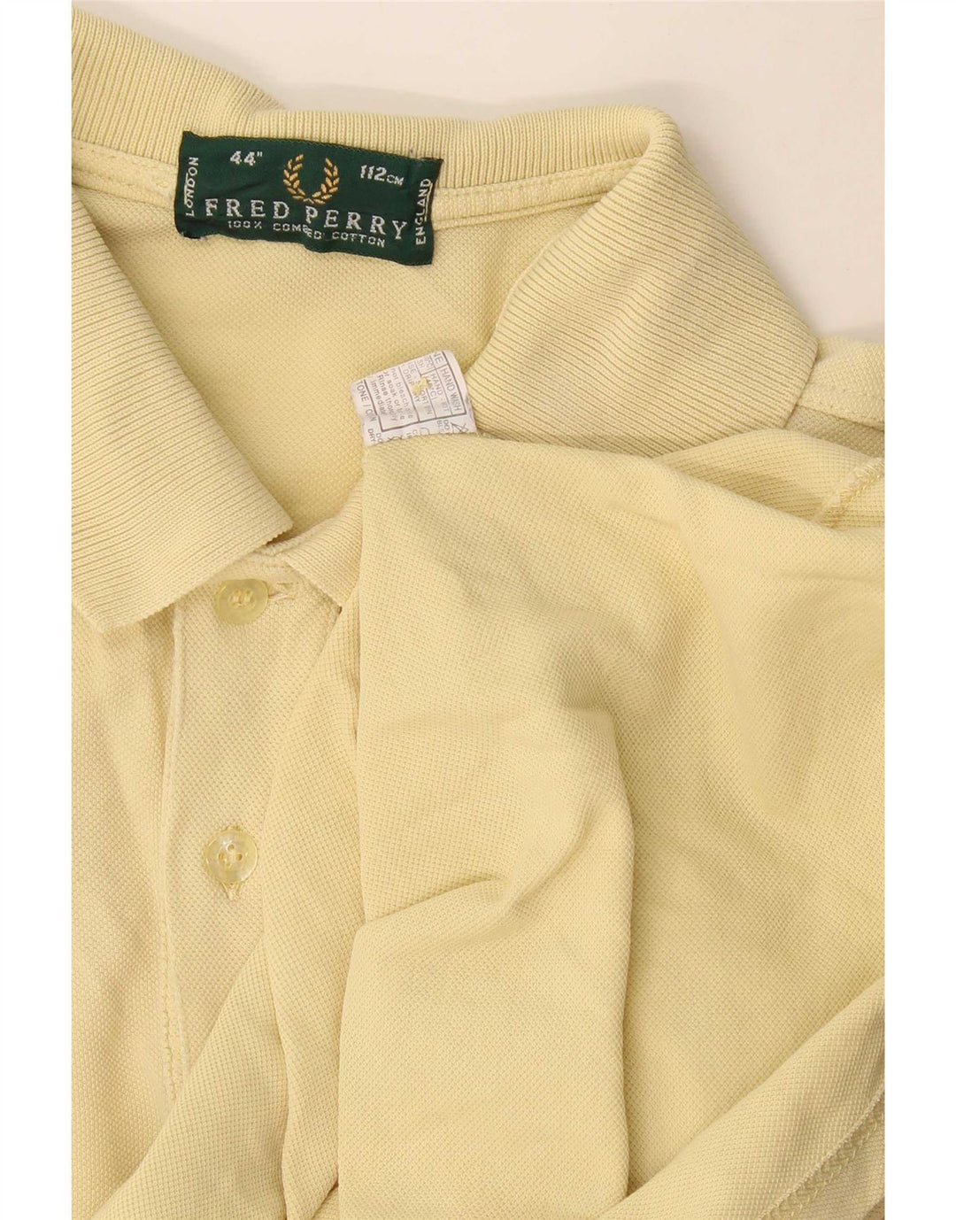 Fred Perry Mens Polo Shirt Medium Yellow Cotton