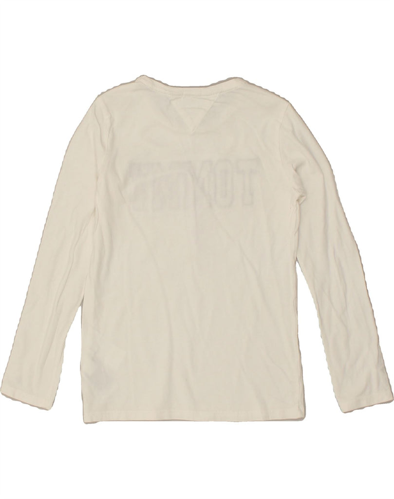 TOMMY HILFIGER Girls Graphic Top Long Sleeve 9-10 Years White Cotton Vintage Tommy Hilfiger and Second-Hand Tommy Hilfiger from Messina Hembry 