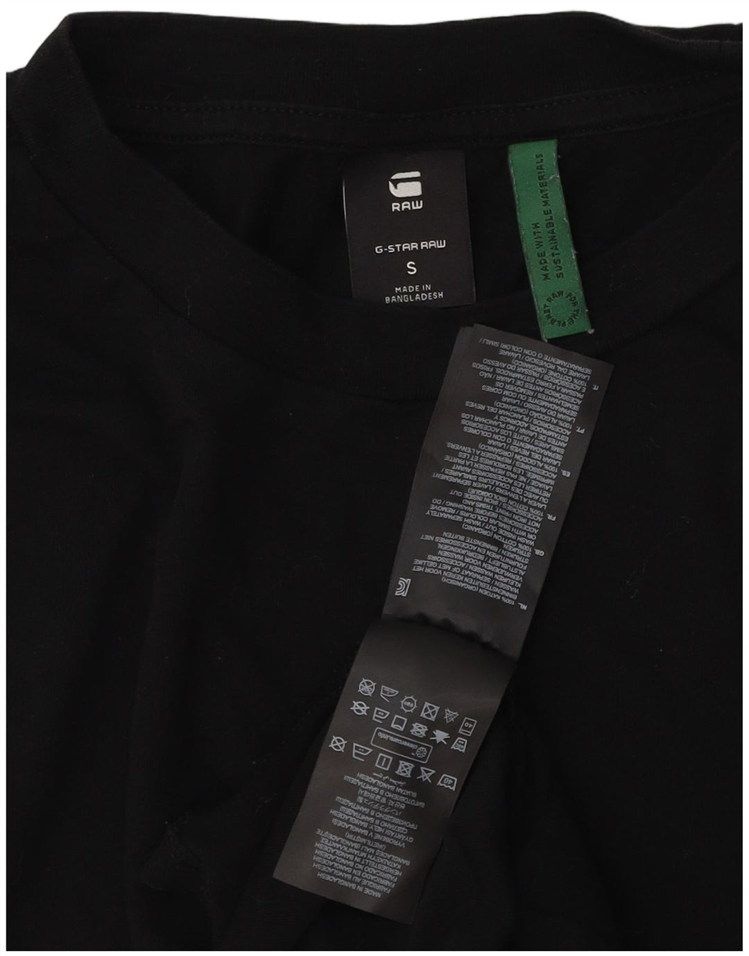 G-Star Mens T-Shirt Top Small Black Cotton