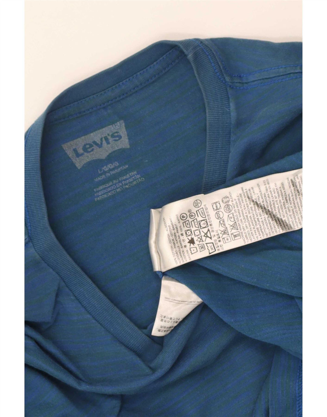 Levi's Mens Top Long Sleeve Large Blue Pinstripe Cotton
