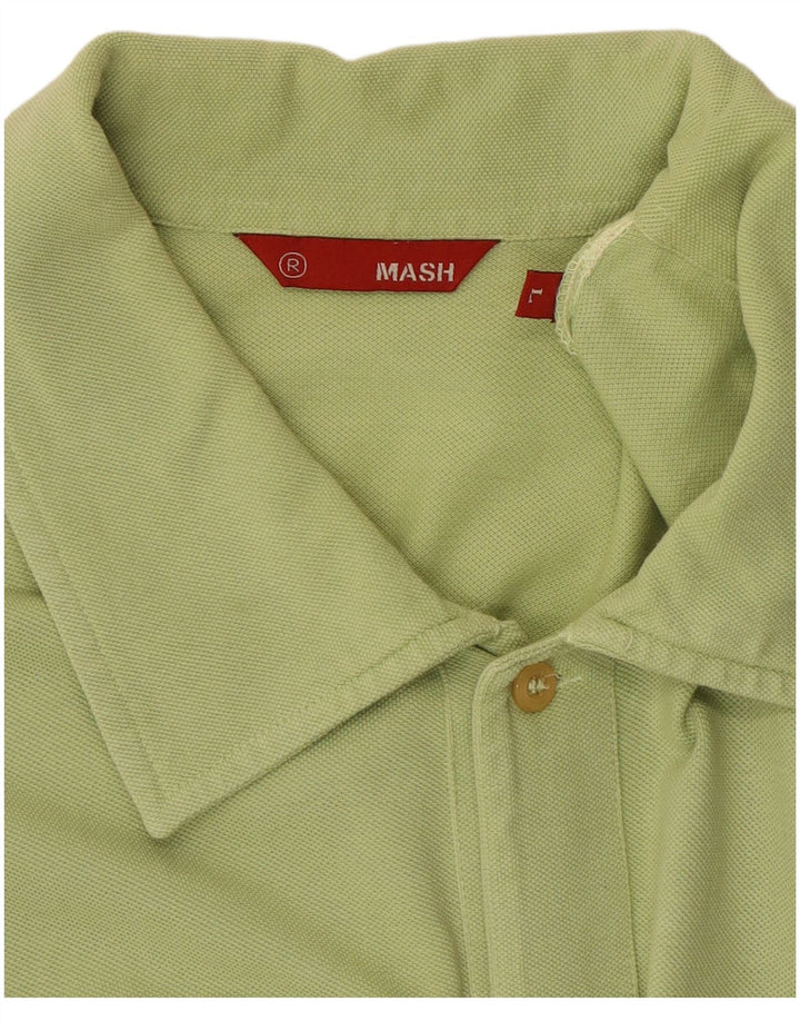 Mash Mens Short Sleeve Shirt Large Green Cotton
