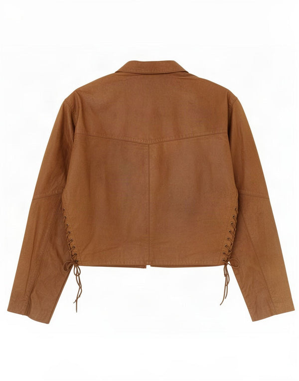 Vintage Womens Leather Jacket UK 18 XL Brown