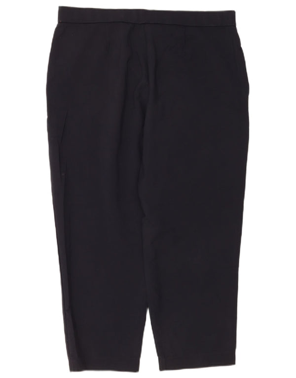 Marks & Spencer Womens Cropped Trousers UK 16 Large W34 L23 Navy Blue