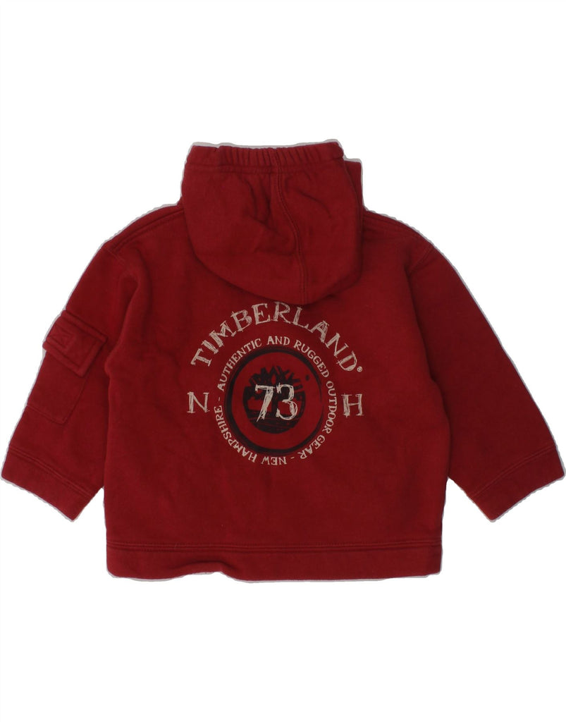 TIMBERLAND Baby Boys Graphic Zip Hoodie Sweater 9-12 Months Red Cotton | Vintage Timberland | Thrift | Second-Hand Timberland | Used Clothing | Messina Hembry 
