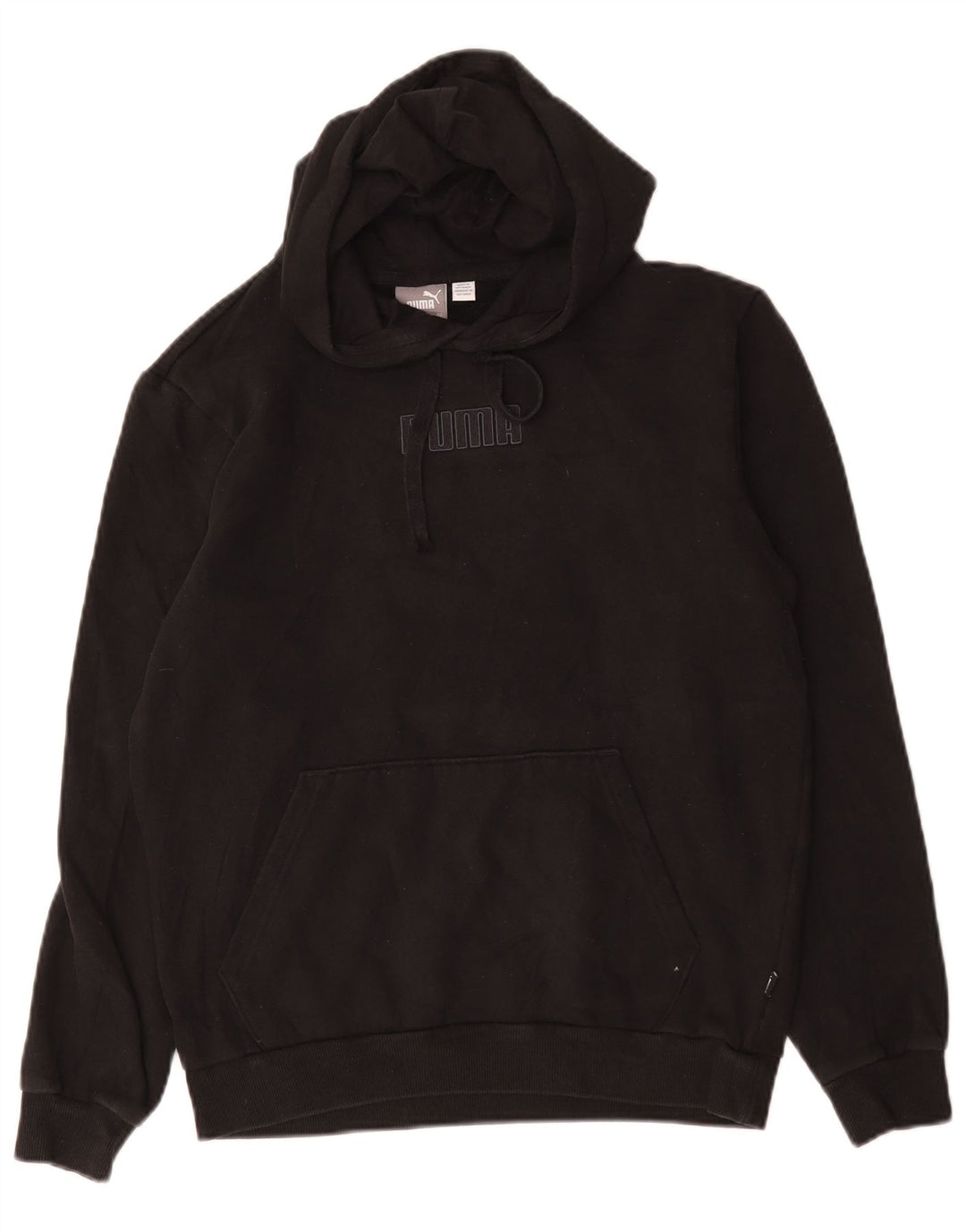 Puma Mens Graphic Hoodie Jumper Small Black Cotton