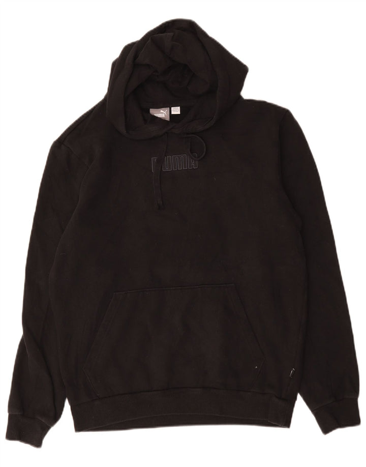 Puma Mens Graphic Hoodie Jumper Small Black Cotton