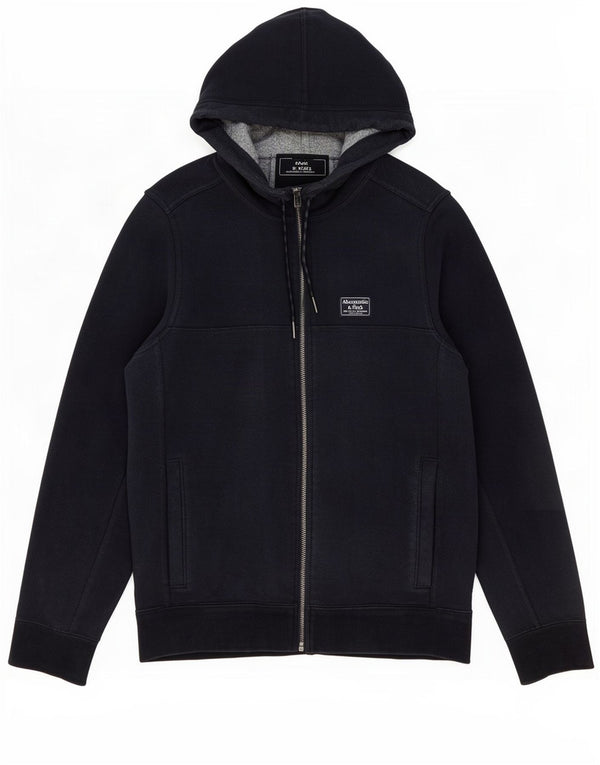 Abercrombie & Fitch Mens Zip Hoodie Sweater Medium Navy Blue Cotton