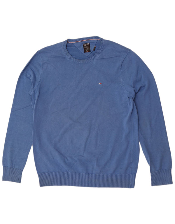 Tommy Hilfiger Mens Crew Neck Jumper Sweater 2XL Blue Cotton