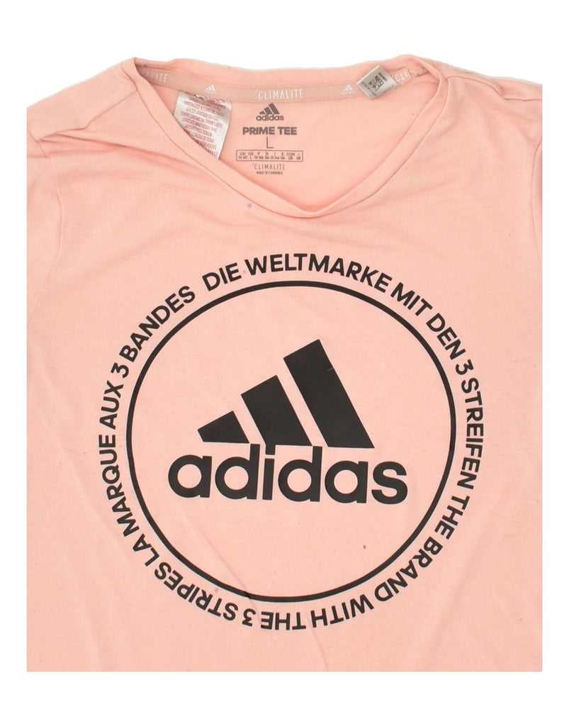 ADIDAS Girls Climalite Graphic T-Shirt Top 13-14 Years Large Pink | Vintage Adidas | Thrift | Second-Hand Adidas | Used Clothing | Messina Hembry 