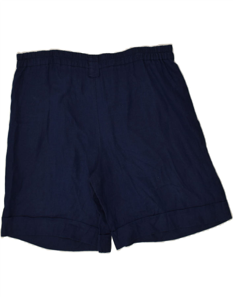 BENETTON Womens Casual Shorts Medium W38 Navy Blue Linen | Vintage Benetton | Thrift | Second-Hand Benetton | Used Clothing | Messina Hembry 