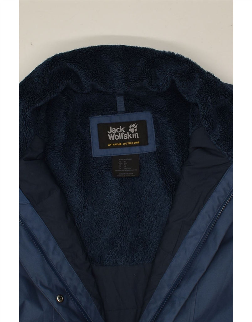 JACK WOLFSKIN Womens Windbreaker Coat UK 18 XL  Navy Blue Polyester | Vintage Jack Wolfskin | Thrift | Second-Hand Jack Wolfskin | Used Clothing | Messina Hembry 