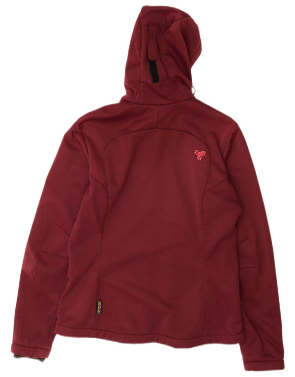 Jack Wolfskin Womens Hooded Windbreaker Jacket UK 10 Small Burgundy