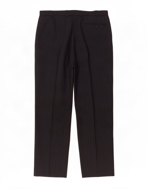Marks & Spencer Mens Pegged Suit Trousers W38 L29 Navy Blue Pinstripe