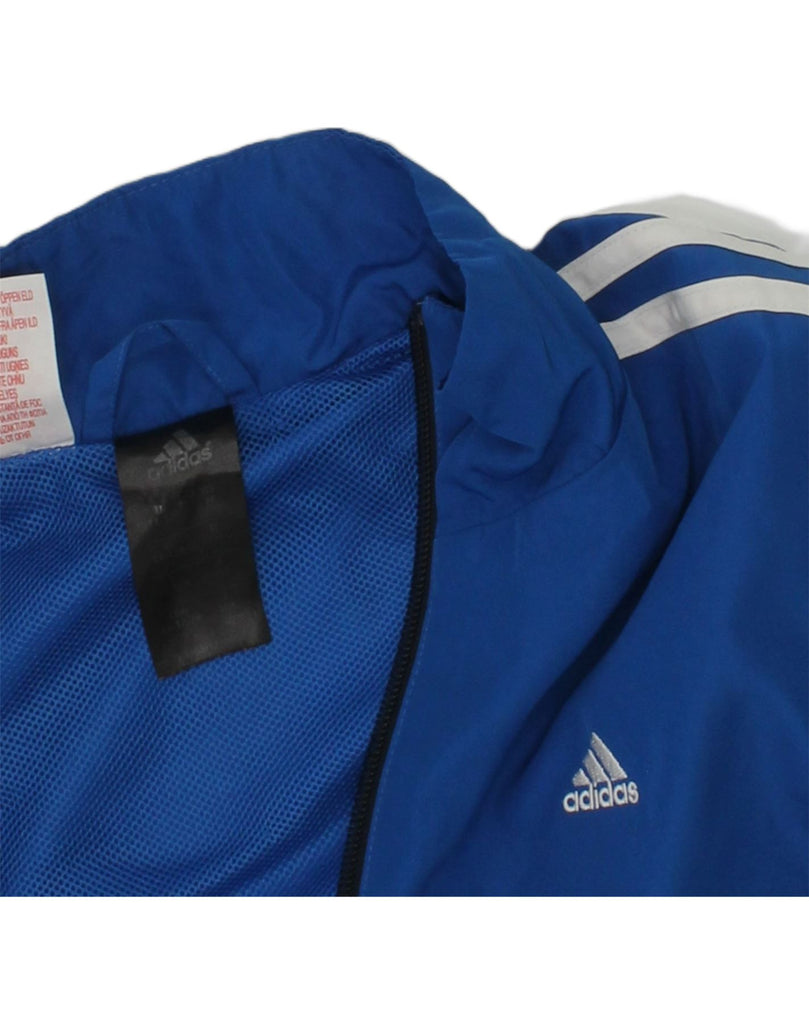 ADIDAS Boys Tracksuit Top Jacket 11-12 Years Blue Colourblock Polyester | Vintage Adidas | Thrift | Second-Hand Adidas | Used Clothing | Messina Hembry 