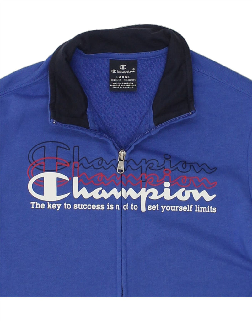 CHAMPION Boys Graphic Tracksuit Top Jacket 11-12 Years Large  Blue Cotton | Vintage Champion | Thrift | Second-Hand Champion | Used Clothing | Messina Hembry 