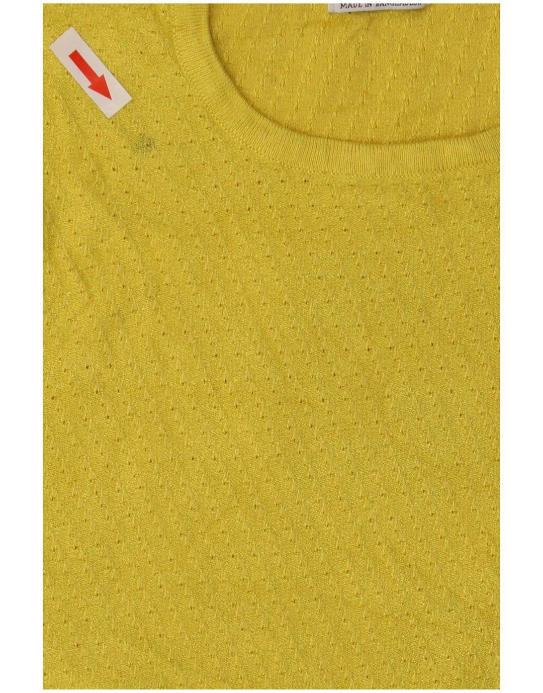 Zara Womens Crew Neck Jumper Sweater UK 12 Medium Yellow