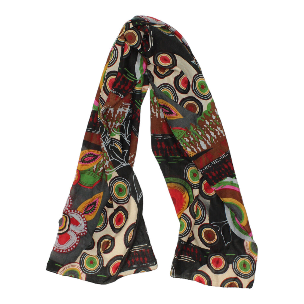 Vintage Womens Colourful Funky Patterned Lightweight Scarf | High End Luxury VTG | Vintage Messina Hembry | Thrift | Second-Hand Messina Hembry | Used Clothing | Messina Hembry 