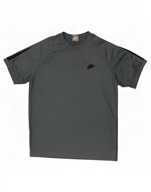 Nike Mens T-Shirt Top Medium Green Colourblock Polyester