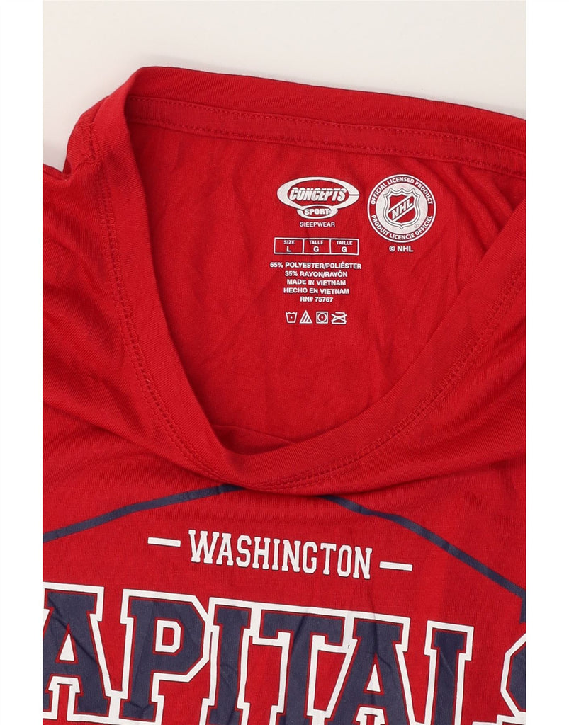 NHL Womens Washington Capitols Graphic T-Shirt Top UK 16 Large Red Vintage NHL and Second-Hand NHL from Messina Hembry 