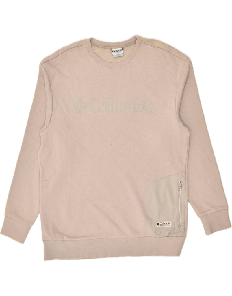 COLUMBIA Mens Sweatshirt Jumper Large Beige | Vintage Columbia | Thrift | Second-Hand Columbia | Used Clothing | Messina Hembry 