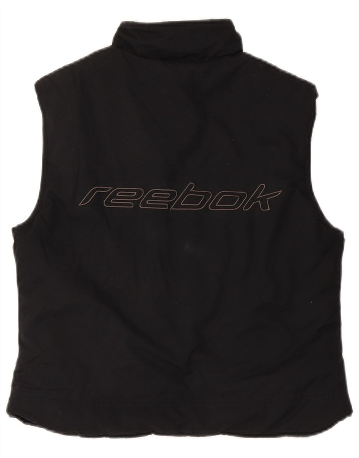 REEBOK Womens Gilet UK 12 Medium Black Polyester