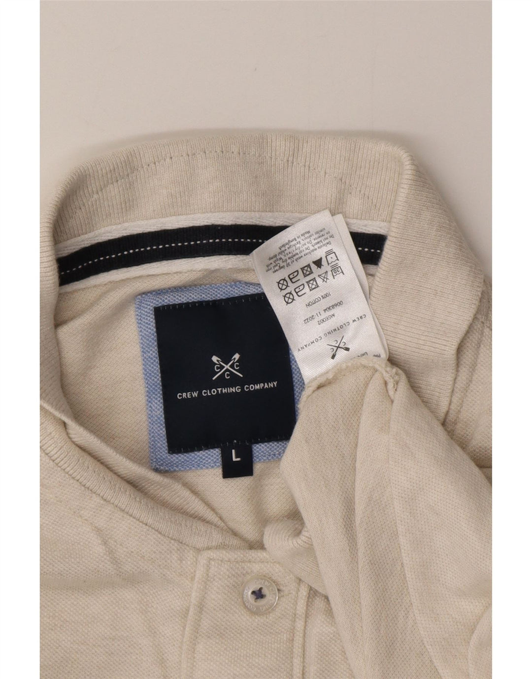 CREW CLOTHING Mens Polo Shirt Large Grey Cotton