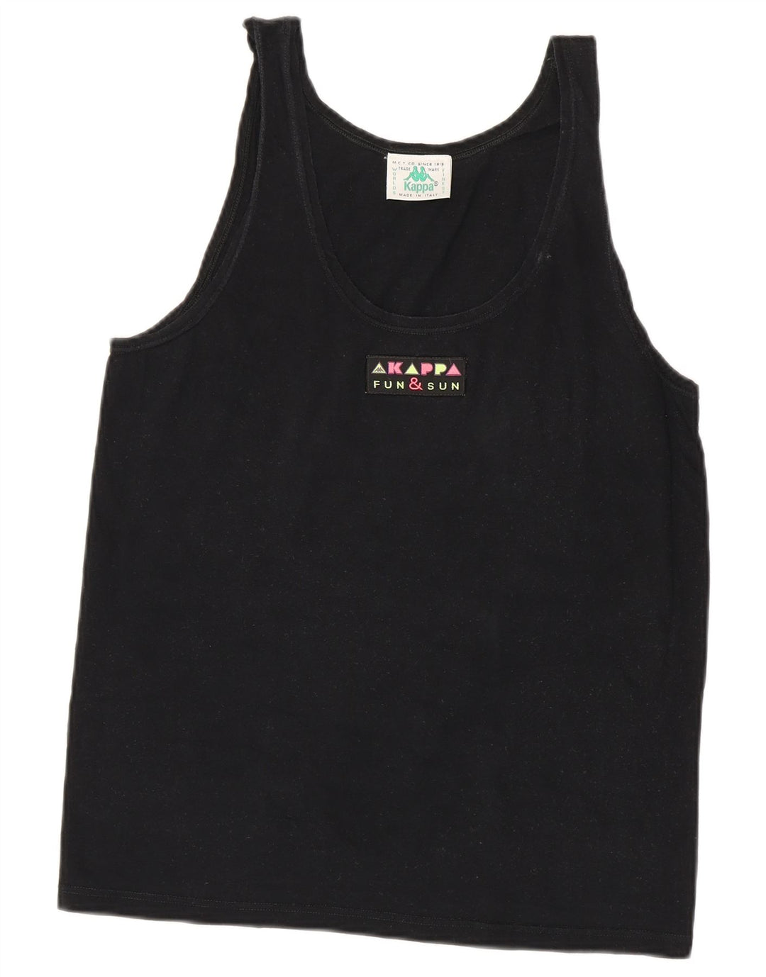 Kappa Womens Vest Top UK 14 Large Black Cotton