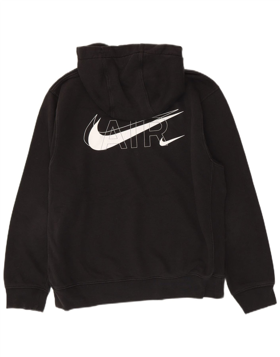 NIKE Mens Graphic Hoodie Jumper Medium Black Cotton