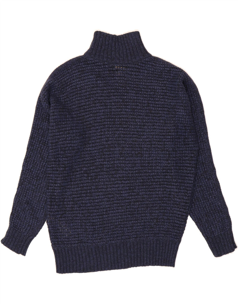 MASSIMO DUTTI Womens Turtle Neck Jumper Sweater UK 10 Small Navy Blue Vintage Massimo Dutti and Second-Hand Massimo Dutti from Messina Hembry 