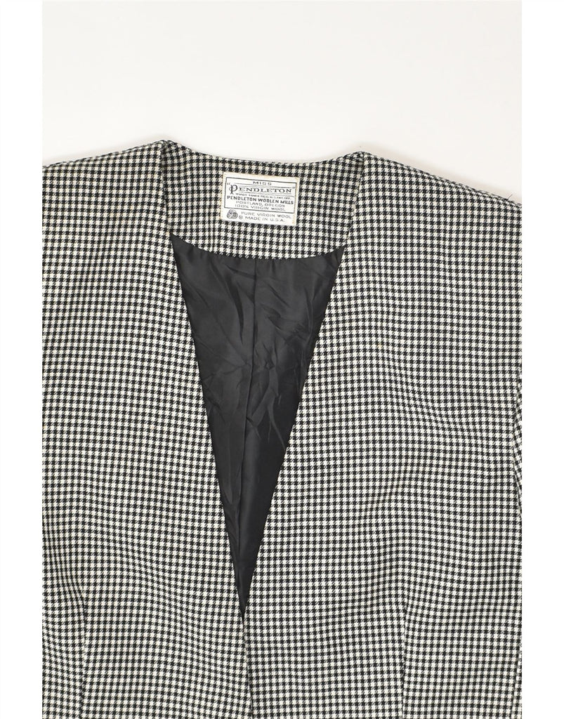 PENDLETON Womens 1 Button Blazer Jacket US 6 Medium White Houndstooth | Vintage Pendleton | Thrift | Second-Hand Pendleton | Used Clothing | Messina Hembry 