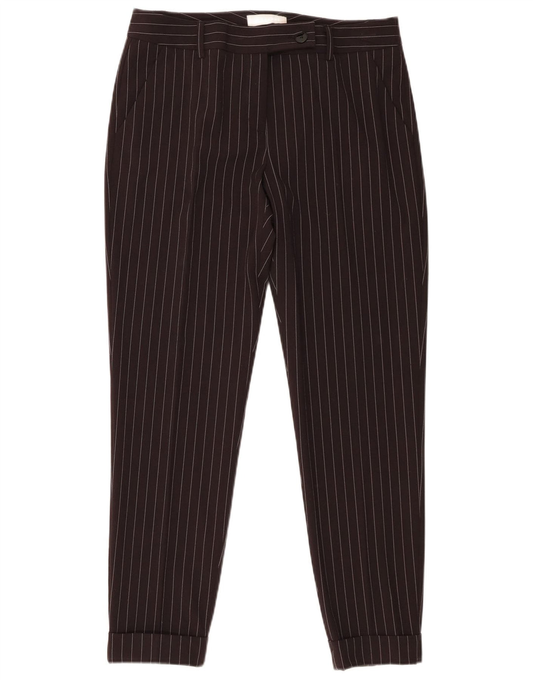 Stefanel Womens Slim Suit Trousers W32 L28 Black Striped