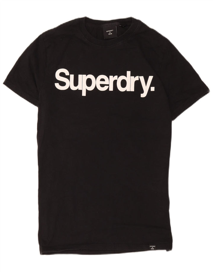 Superdry Mens Graphic T-Shirt Top Medium Black Cotton