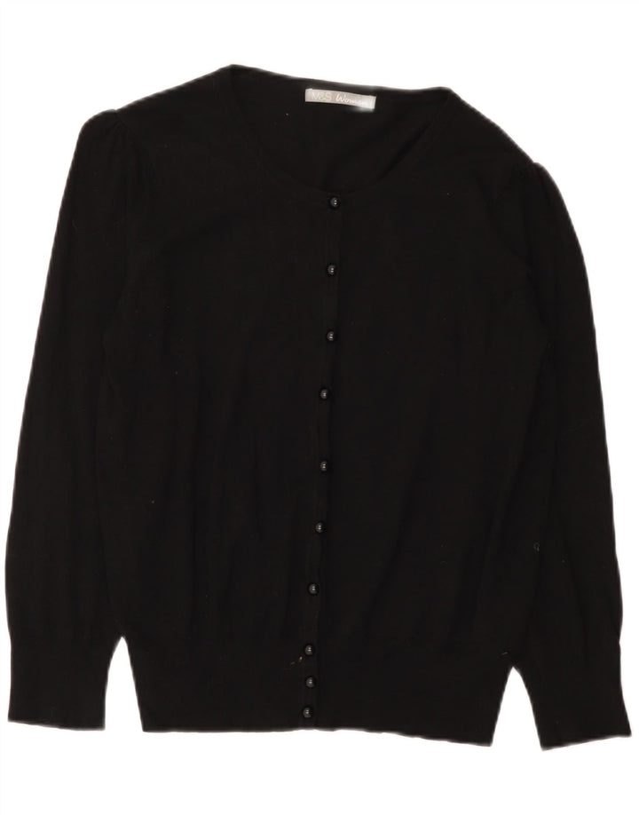 Marks & Spencer Womens Cardigan Sweater UK 16 Large  Black Viscose