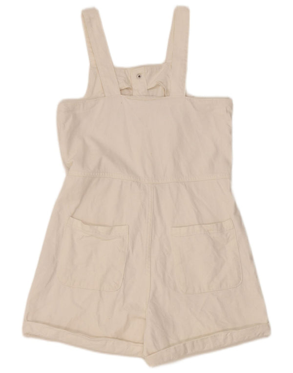 Zara Girls Denim Playsuit 13-14 Years White Cotton