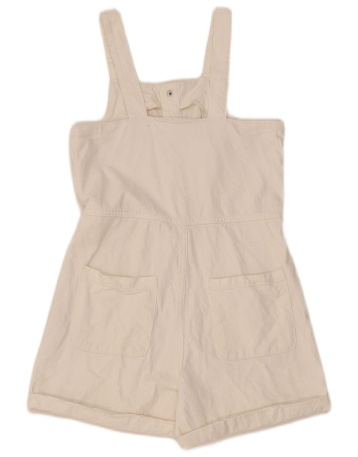 Zara Girls Denim Playsuit 13-14 Years White Cotton