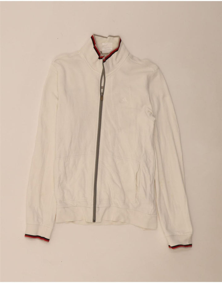 ADIDAS Mens Tracksuit Top Jacket Small White Cotton