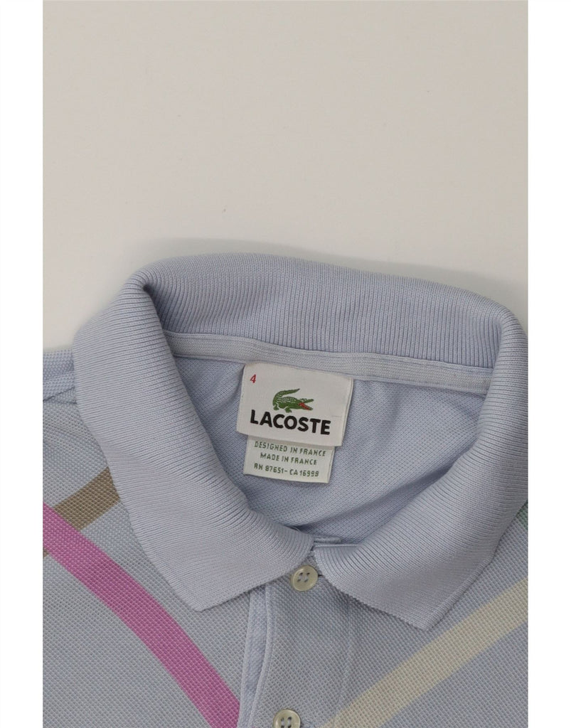 LACOSTE Mens Polo Shirt Size 4 Medium Blue Check Cotton Vintage Lacoste and Second-Hand Lacoste from Messina Hembry 