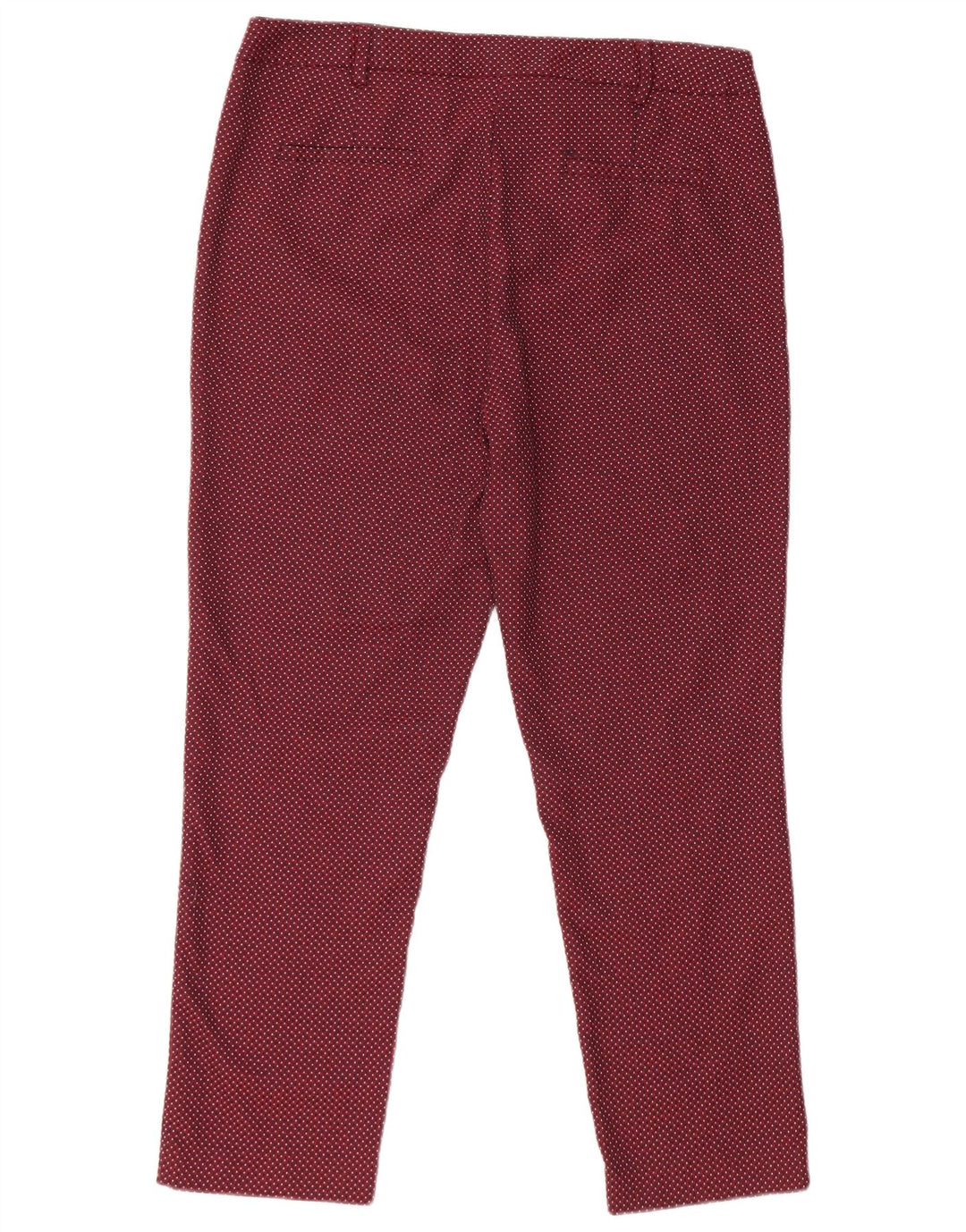 MONSOON Womens Cropped Trousers UK 14 Large W32 L25 Burgundy Spotted