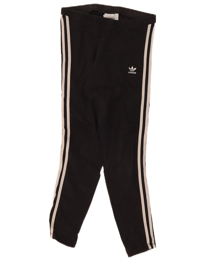 Adidas Womens Leggings UK 14 Medium Black Cotton
