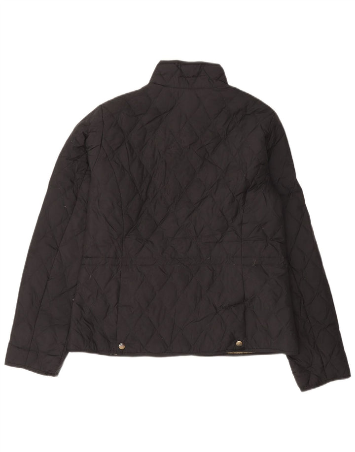 Eddie Bauer Womens Quilted Jacket UK 14 Medium Black Polyester