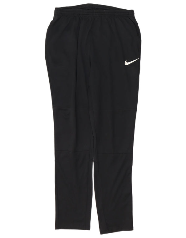 NIKE Womens Dri Fit Tracksuit Trousers UK 12 Medium Black Polyester