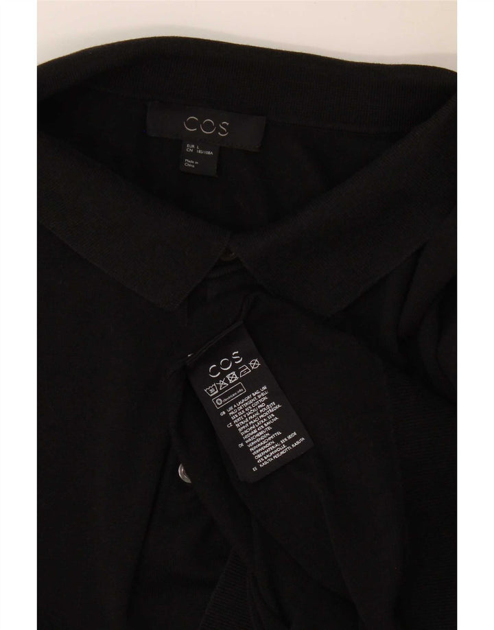 Cos Mens Polo Neck Jumper Sweater Large Black Silk