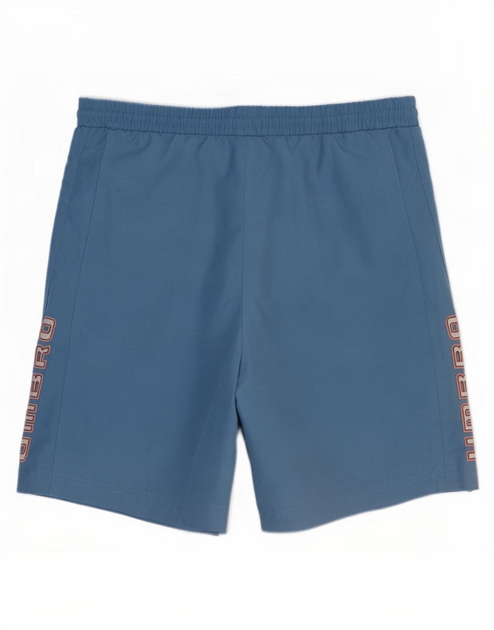 Umbro Mens Graphic Sport Shorts Small Blue Polyester