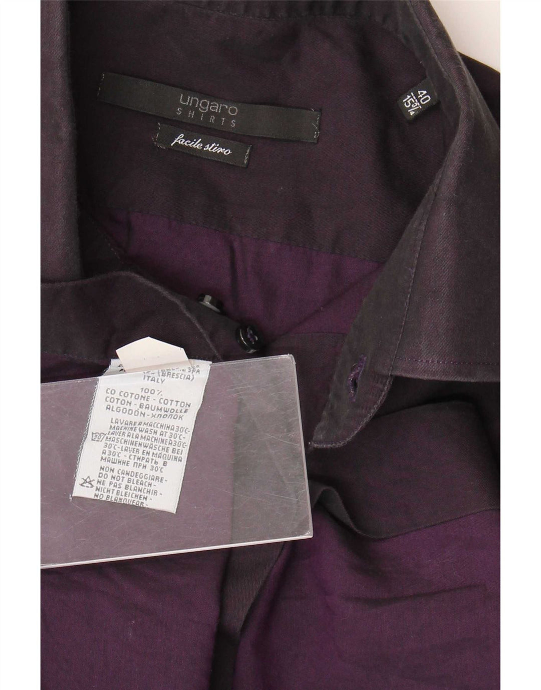 Ungaro Mens Shirt Size 40 15 3/4 Medium Purple Cotton
