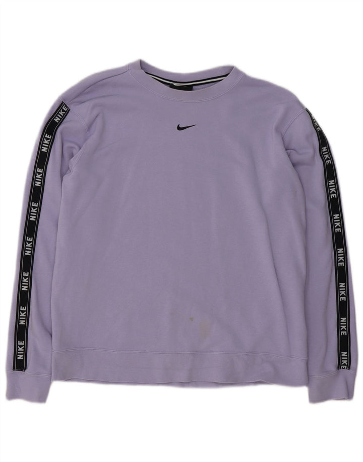 Nike Womens Graphic Sweatshirt Jumper UK 14 Medium Purple Cotton