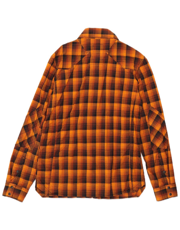 G-Star Mens Shirt Medium Orange Check Cotton