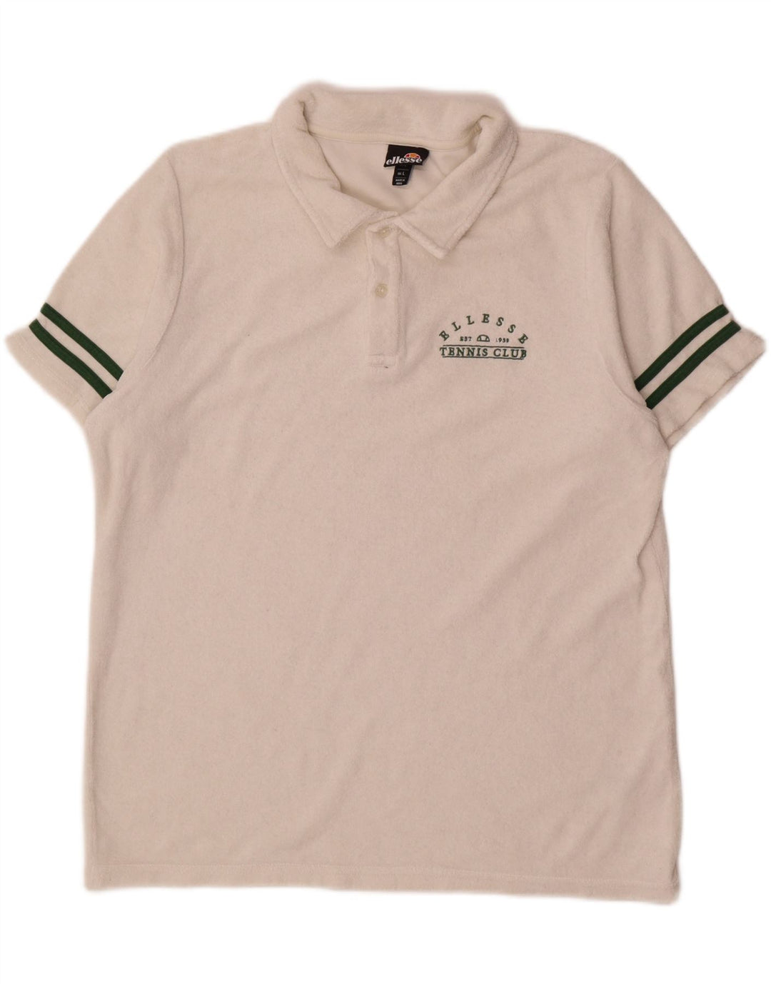 Ellesse Mens Velvet Polo Shirt Large White Cotton