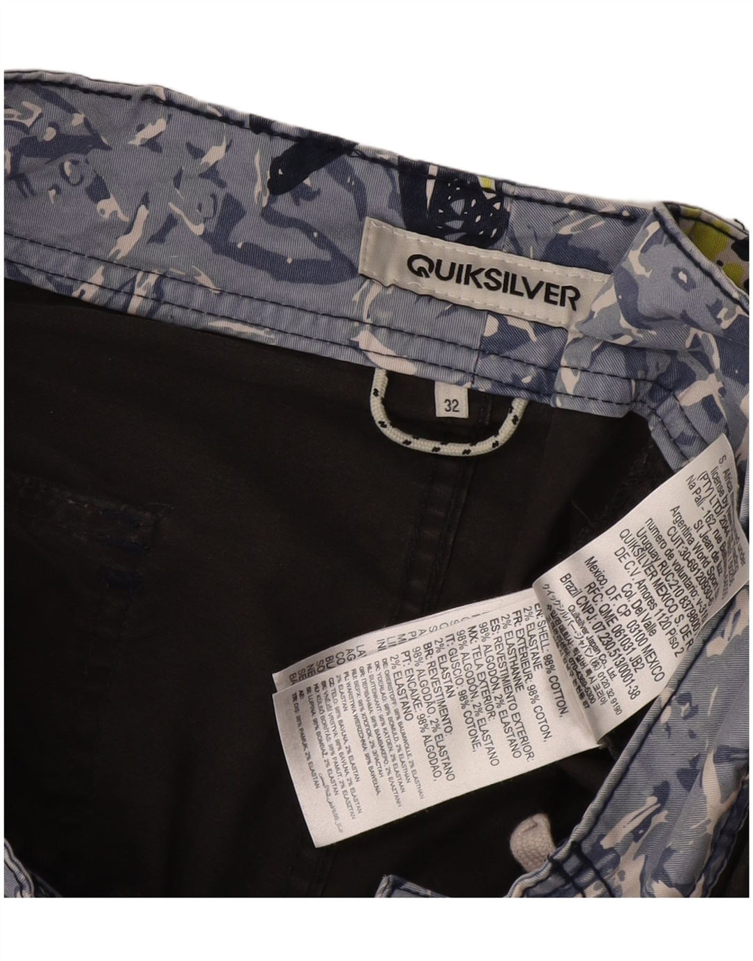 Quiksilver Mens Graphic Swimming Shorts Medium  Grey Cotton